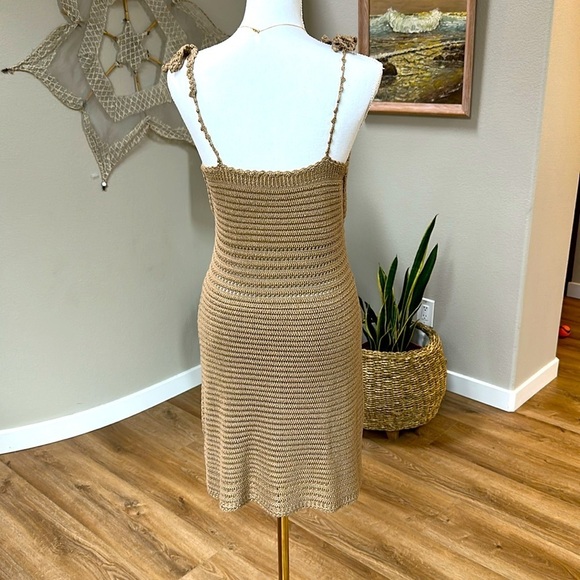 Boho Crochet Spaghetti Strap Mini Dress - Picture 3 of 10
